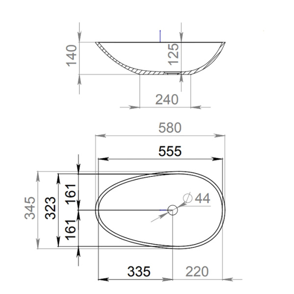 раковина накладная salini callista 1101101grf покраска по ral