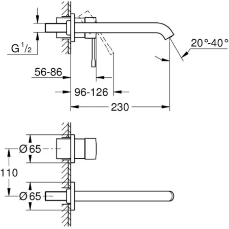 смеситель для раковины без донного клапана grohe essence 19967gl1