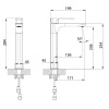 смеситель для раковины iddis slide sligm01i01 высокий, цвет графит