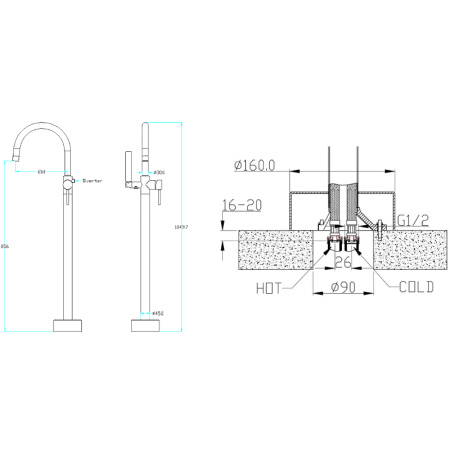 смеситель для ванны boheme brillante 469-cr (229) хром