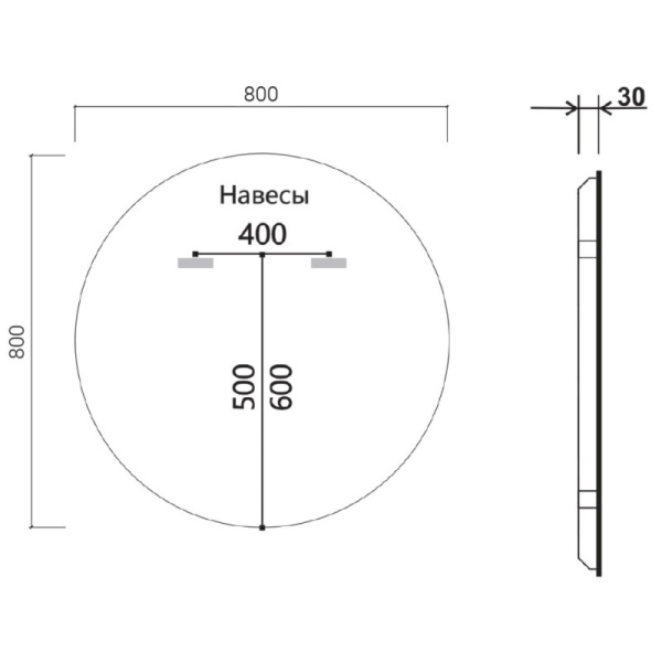 зеркало 80х80 см vincea vlm-3de800