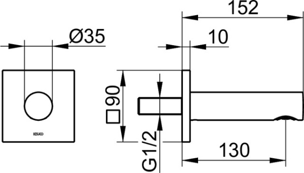 излив для ванны 152 мм keuco ixmo 59545 370002 черный матовый