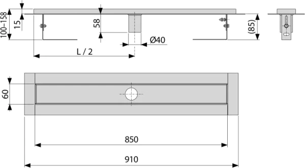 душевой лоток alcaplast apz2001-850 без решетки