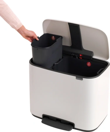 мусорное ведро brabantia bo pedal bin 121142 23 + 11 л