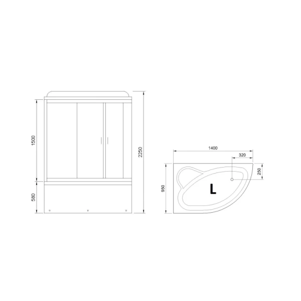 душевой бокс royal bath alp 140х95 rb140alp-c-l с гидромассажем