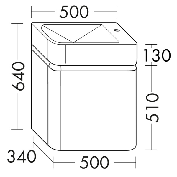 тумба с раковиной burgbad b.mesguc050lf5981g0126c0001*1, цвет: белый матовый