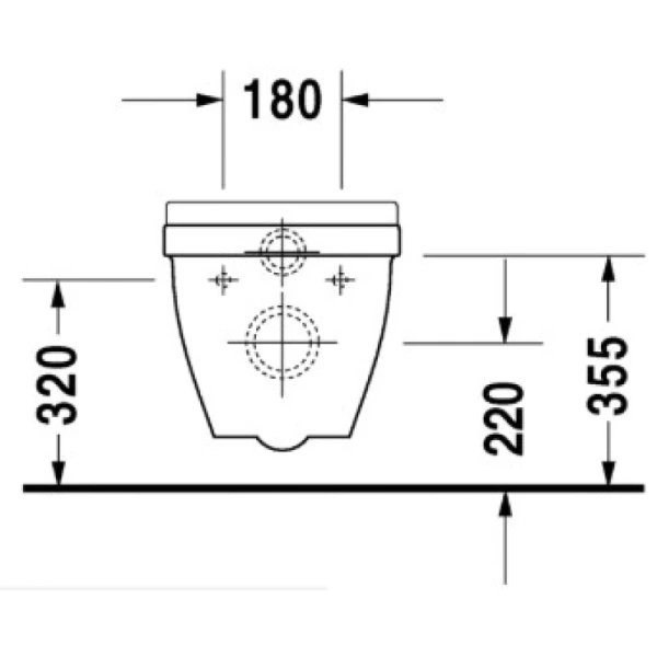 унитаз подвесной duravit starck 3 220009 00 00, без сиденья, цвет белый.