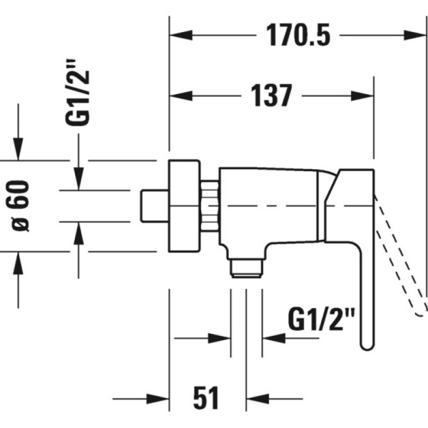 смеситель для душа duravit b.2 b24230000010