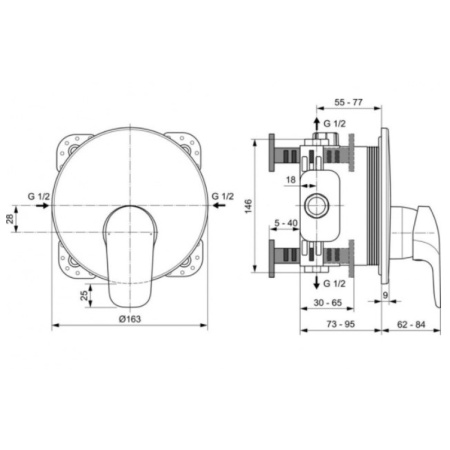 смеситель для душа ideal standard ceraflex a6724aa хром