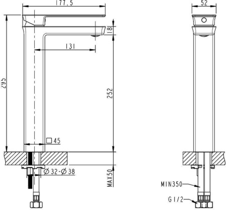 смеситель bravat phillis f156101c-a-rus для раковины, высокий, цвет хром