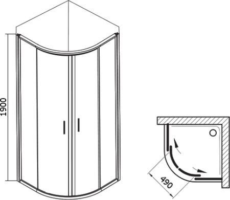 душевой уголок ravak blix blcp4-80 3b240u00zg grape, профиль сатин