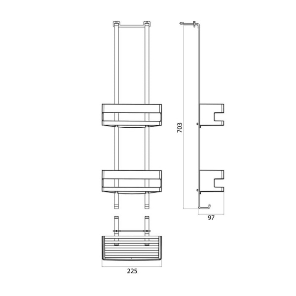 Полка корзина Emco System2 3545 001 25 Хром