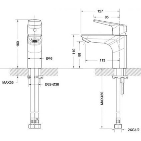 смеситель для раковины bravat vega f1121179cp