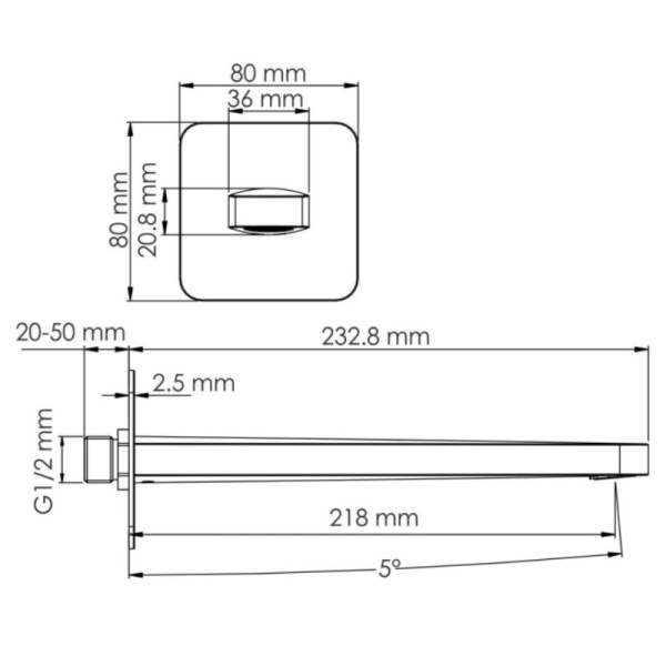 излив для ванны 218 мм wasserkraft spree a274