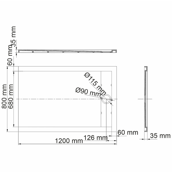 душевой поддон из искусственного камня wasserkraft mindel 120х80 85t06 цвет белый матовый