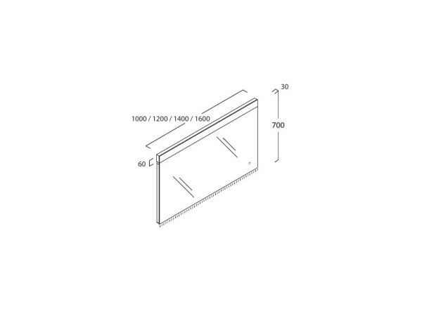 зеркало 100x70 см berloni bagno spe blk 1000 al