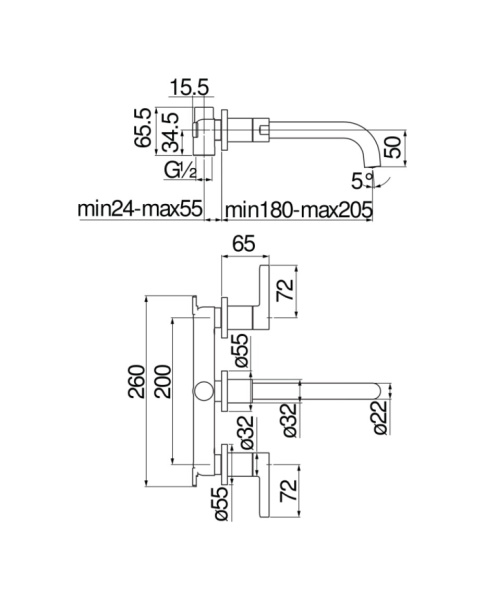 смеситель для раковины nobili lira lr116298/1t1bm черный, 3 отверстия