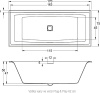 акриловая ванна riho still square fall b100060005 r 170x75 белая, заполнение через перелив