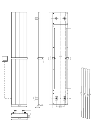 полотенцесушитель электрический boheme flat 725-cr 1500x250, хром