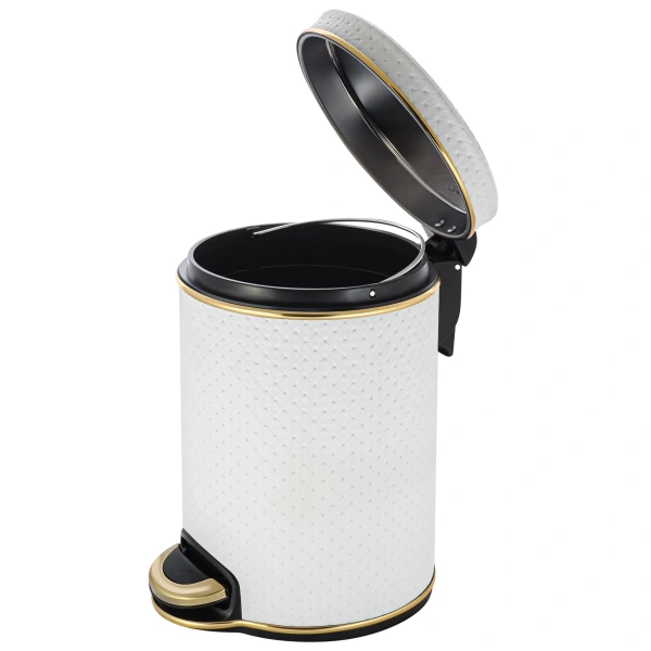 Мусорное ведро 3л, белый золото Geralis Punto V-PWG-M