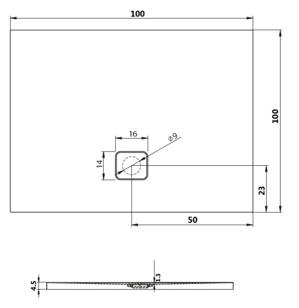 акриловый поддон для душа riho basel 430 100 x 100 см dc341600000000s(d005035065) черный глянцевый