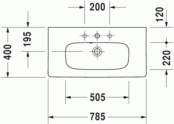 раковина полувстраиваемая duravit durastyle 2337780030