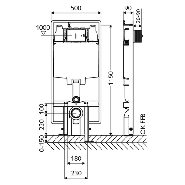 инсталляция для унитаза schell montus с90 scl030610099