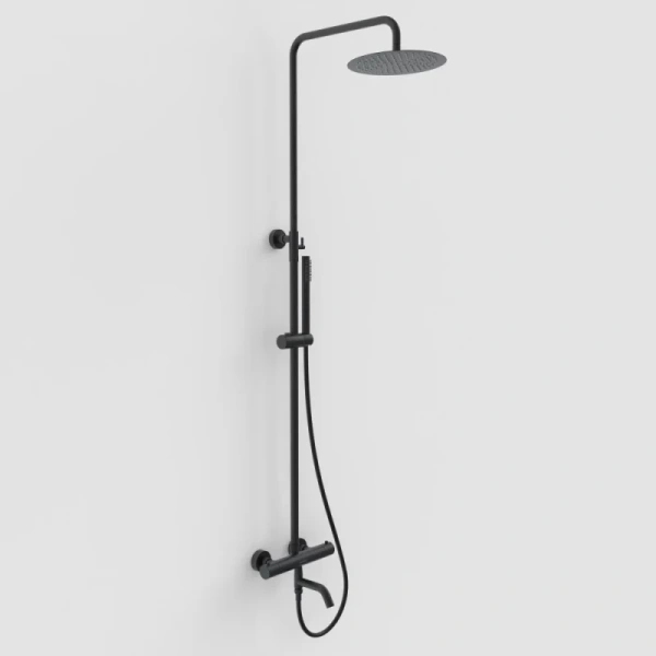 душевая система berges kalisto 3r 075022 250 мм, с термостатом, черный матовый