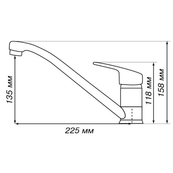 смеситель для кухни акватон аркос 1ax001fcxx230