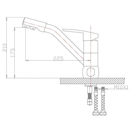 смеситель для кухни с подключением к фильтру zorg sanitary zr 400 kf-12 white