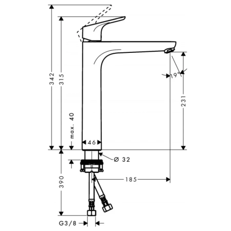 смеситель для раковины без донного клапана hansgrohe focus e2 31532000