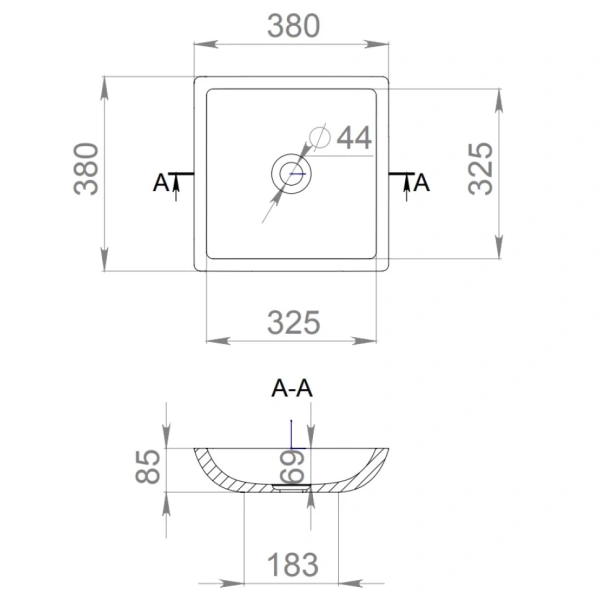 раковина накладная salini callista 1101208smrf покраска по ral