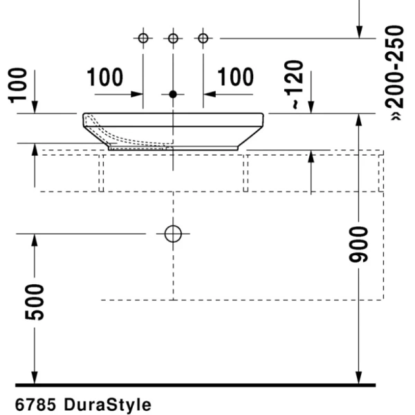 раковина полувстраиваемая duravit durastyle 0349600000