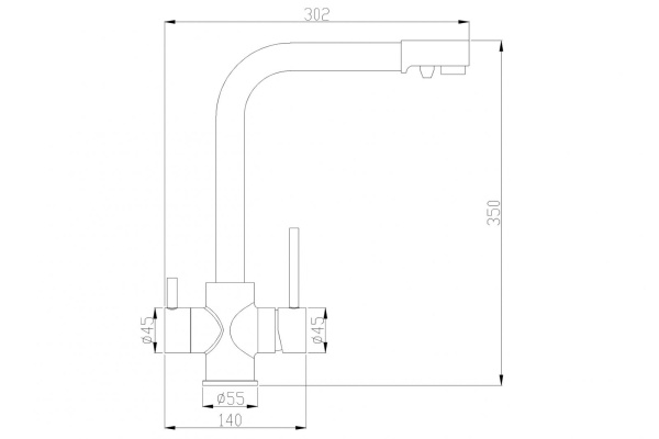 смеситель для кухни zorg steel hammer sh 552 black br