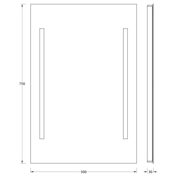 зеркало evoform ledline 75х50 с подсветкой