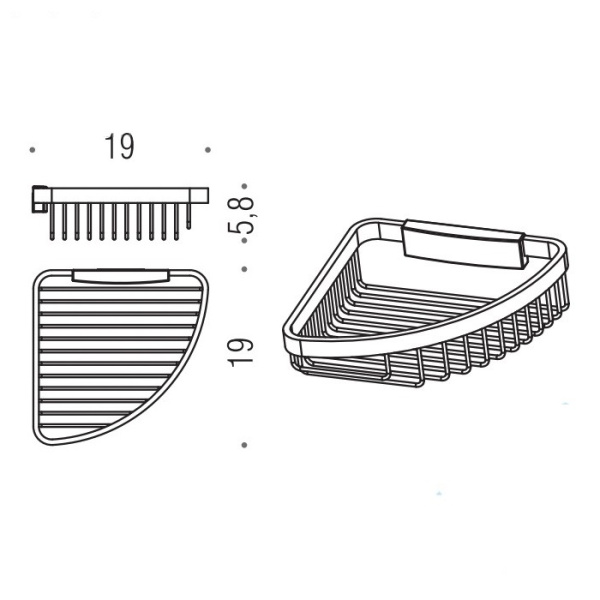 Colombo Design Angolari Полка для ванной 19х16x6см, угловая, хром