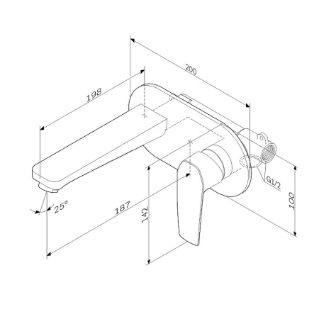 смеситель для раковины am.pm gem f90a72222 черный матовый