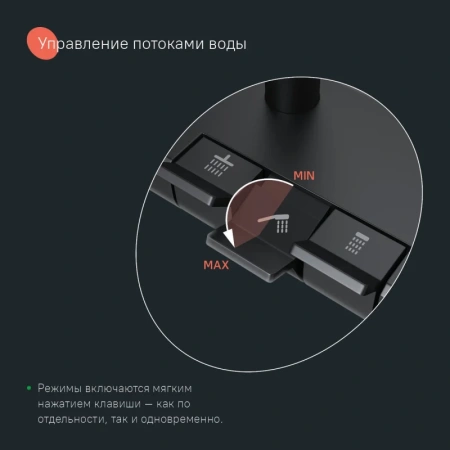 душевая система iddis spahome sphbltki06 260 мм, с термостатом, черный матовый