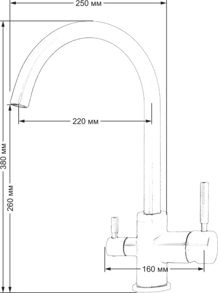 смеситель для кухни seaman barcelone ssl-5385 gun light