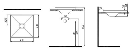 раковина накладная bien infinitum 95lu04301