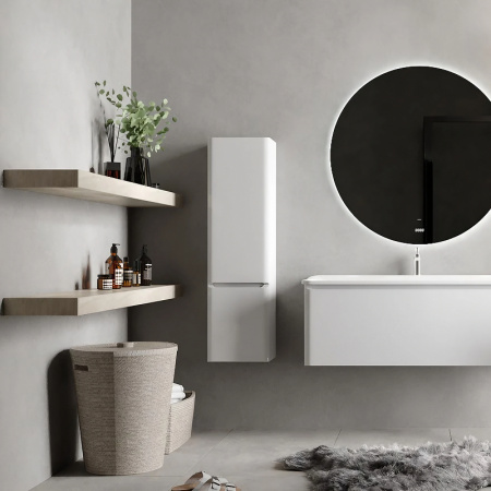 шкаф пенал aquame s4 33 aqm9004wh подвесной цвет белый глянцевый