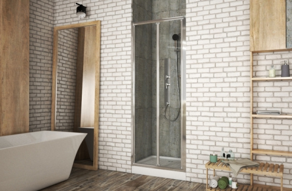 дверь для душевой кабины в нишу bravat drop 80 bd080.4120a профиль хром, стекло прозрачное