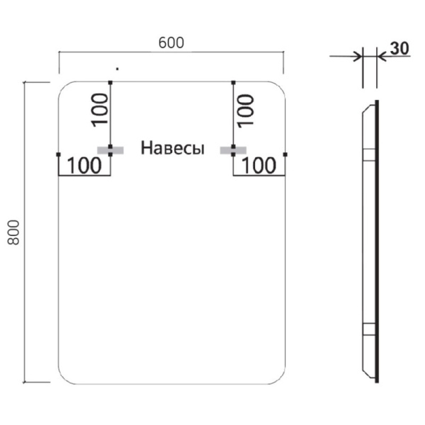 зеркало 60х80 см vincea vlm-3ma600-2