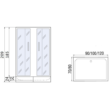 душевой уголок river morava xl 100x80 mt 10000008327 с поддоном