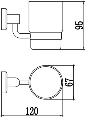 стакан стеклянный с настенным держателем savol s-009558