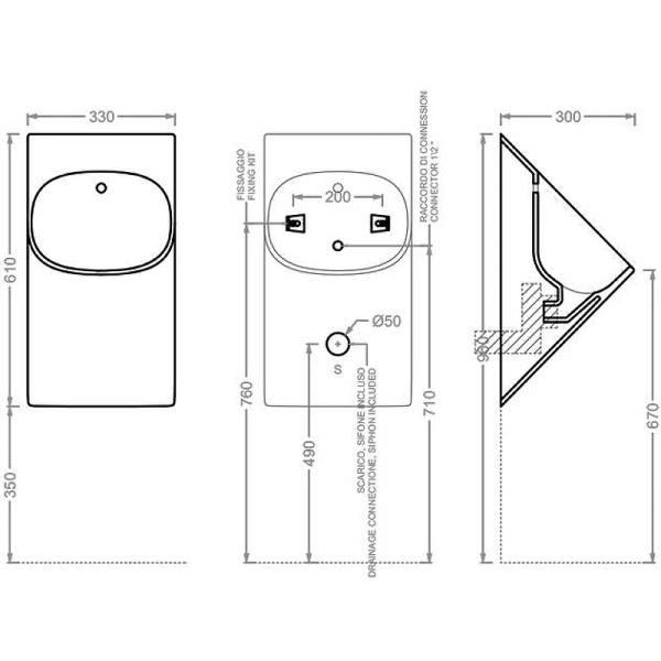 писсуар подвесной artceram lafontana 2.0 lfo002 01;00