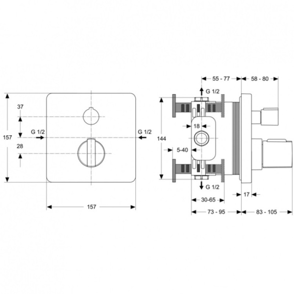 смеситель для душа ideal standard ceratherm 200 встраиваемый a4662aa