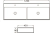 раковина santiline sl-2114 накладная/подвесная, 120x42 см, двойная, белая