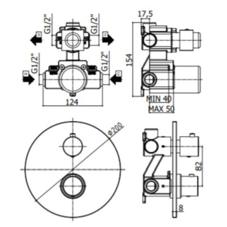 термостат для ванны paffoni light liq018hgsp