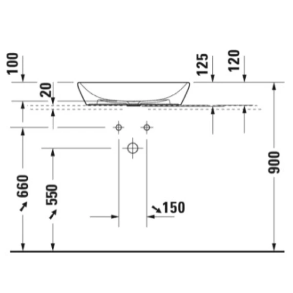 раковина duravit d-neo 2372600070 накладная, 60x40 см, цвет белый